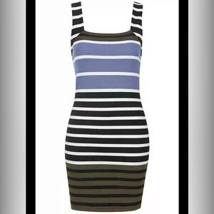 Topshop Striped Body Con Dress Sz 4
